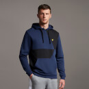 Contrast Cut and Sew Hoodie - Navy/ Jet Black
