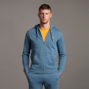 Zip Through Hoodie - Slate Blue