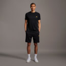 Men's Sweat Short With Contrast Piping - True Black