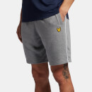 Men's Sweat Shorts With Contrast Piping - Mid Grey Marl