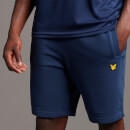 Men's Sweat Short With Contrast Piping - Navy