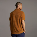 Men's Boucle Thick Polo Shirt - Cider Brown