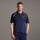 Men's Contrast Panel Polo Shirt - Navy
