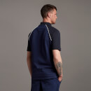 Men's Contrast Panel Polo Shirt - Navy