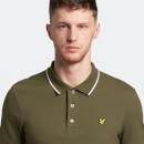 Men's Tipped Polo Shirt - Olive/White
