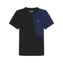 Cut and Sew T-Shirt - Jet Black/ Navy