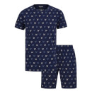 T- Shirt & Shorts Loungewear Set - Peacoat