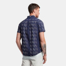 Men's Short Sleeve Multi Stripe Shirt - Navy