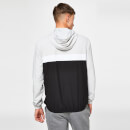 11 Degrees Colour Block Track Top With Hood – Black / Vapour Grey / White