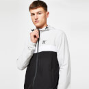Colour Block Track Top With Hood – Black/Vapour Grey/White
