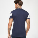 Stripe Print Short Sleeve T-Shirt – Navy/White Reflective