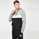 11 Degrees Triple Panel Pullover Hoodie – Black / Silver / White
