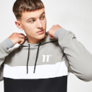 11 Degrees Triple Panel Pullover Hoodie – Black / Silver / White