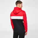 Triple Panel Pullover Hoodie – Black/Goji Berry Red/Vapour Grey