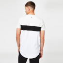 11 Degrees Triple Panel Muscle Fit Short Sleeve T-Shirt – White / Coconut White / Black