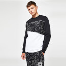 Splatter Print Piped Cut & Sew Sweatshirt – White/Black/Reflective