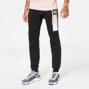 Colour Block Taped Regular Fit Joggers – Black/Putty Pink/White