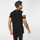 Camiseta Entallada con Bloque de Bloque y Detalle de Malla - Negro / Blanco / Rojo Frambuesa / Verde