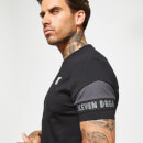 Cut & Sew Panel Taped Short Sleeve T-Shirt – Black/Dark Charcoal