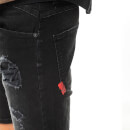 11 Degrees Sustainable Rip & Repair Skinny Denim Shorts – Washed Black