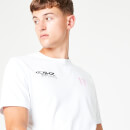11 Degrees Archie H Gradient Fade Logo Short Sleeve T-Shirt – White