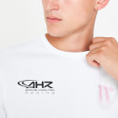 11 Degrees Archie H Gradient Fade Logo Short Sleeve T-Shirt – White