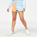 Shorts con Bloque de Color y Cinta - Azul Bebé / Coral