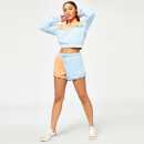 Taped Colour Block Runner Shorts – Baby Blue/Coral