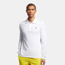 Men's Ls Tipped Polo - White/Sunshine Yellow