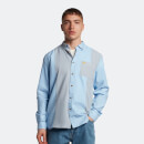 Men's Archive Overdyed Panelled Oxford Shirt - Blue Water
