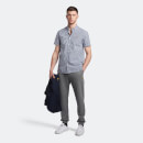 Men's Short Sleeve Gingham Shirt - Navy/White
