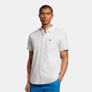 Men's Short Sleeve Light Weight Slub Oxford Shirt - Light Mist/White