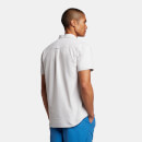 Men's Short Sleeve Light Weight Slub Oxford Shirt - Light Mist/White