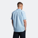 Archive Overdyed Panelled Oxford SS Shirt - Blue Water