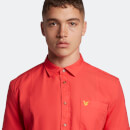Archive Overdyed Panelled Oxford SS Shirt - Fire Red