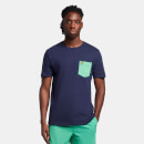 Men's Contrast Pocket T-Shirt - Navy/Green Glaze