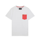 Men's Contrast Pocket T-Shirt - White/Electric Pink