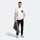 Men's Contrast Pocket T-Shirt - White/Navy