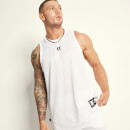 Camiseta sin Mangas de Baloncesto con Ribetes – Blanco