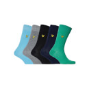 Men's 5 Pack Core Socks Plain - Black/Peacoat/Green Spruce/Blue Mist/Grey Marl