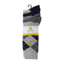 Men's Harold 5 Pack Formal Socks - Argyle/Dark Grey Marl/Stripe/Peacoat/Grey Marl