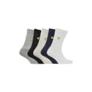 Men's 5 Pack Plain Tubular Sock - Black/Bright White/Grey Marl/Peacoat/Light Grey Marl