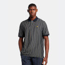 Men's Pinstripe Polo - Dark Navy