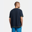 Men's Oversized Flatlock T-Shirt - Dark Navy
