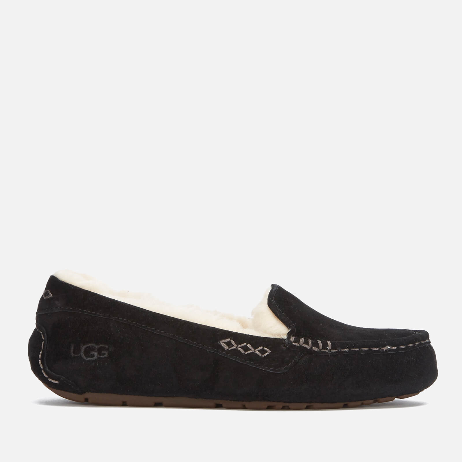 Ansley Moccasin Suede Slippers - Black 
