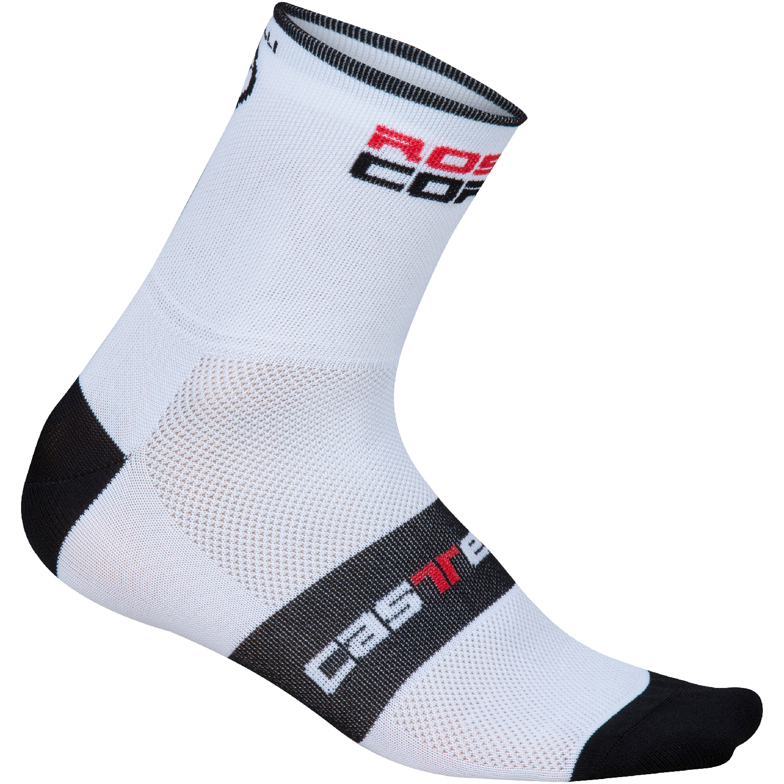 Castelli Rosso Corsa 9 Cycling Socks - White | ProBikeKit UK