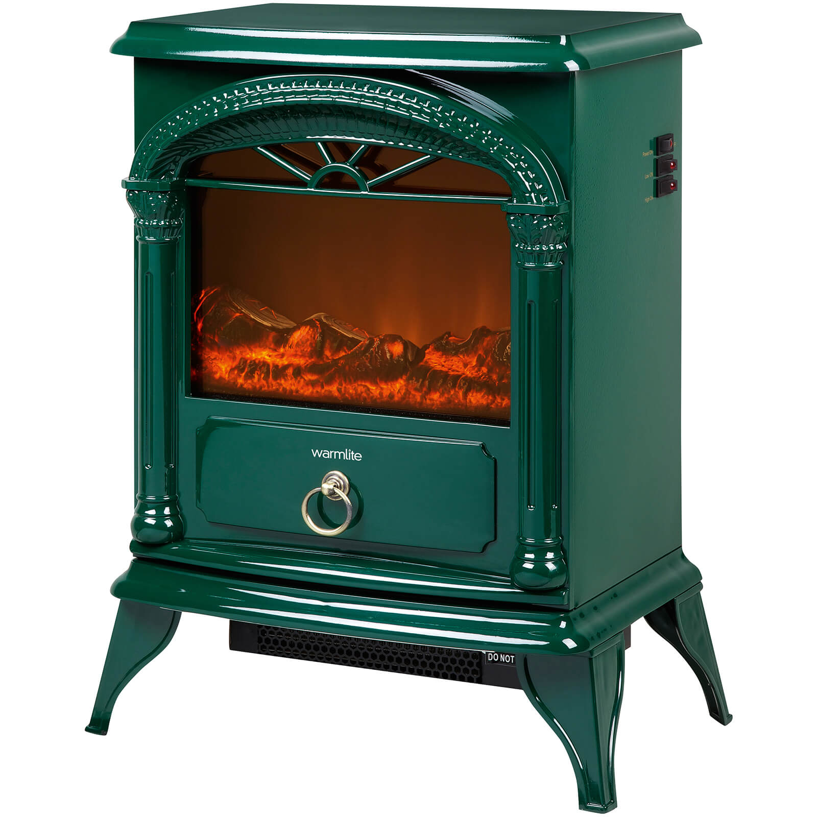 Warmlite WL46012G Log Effect Stove Fire Green 1800W Homeware Zavvi