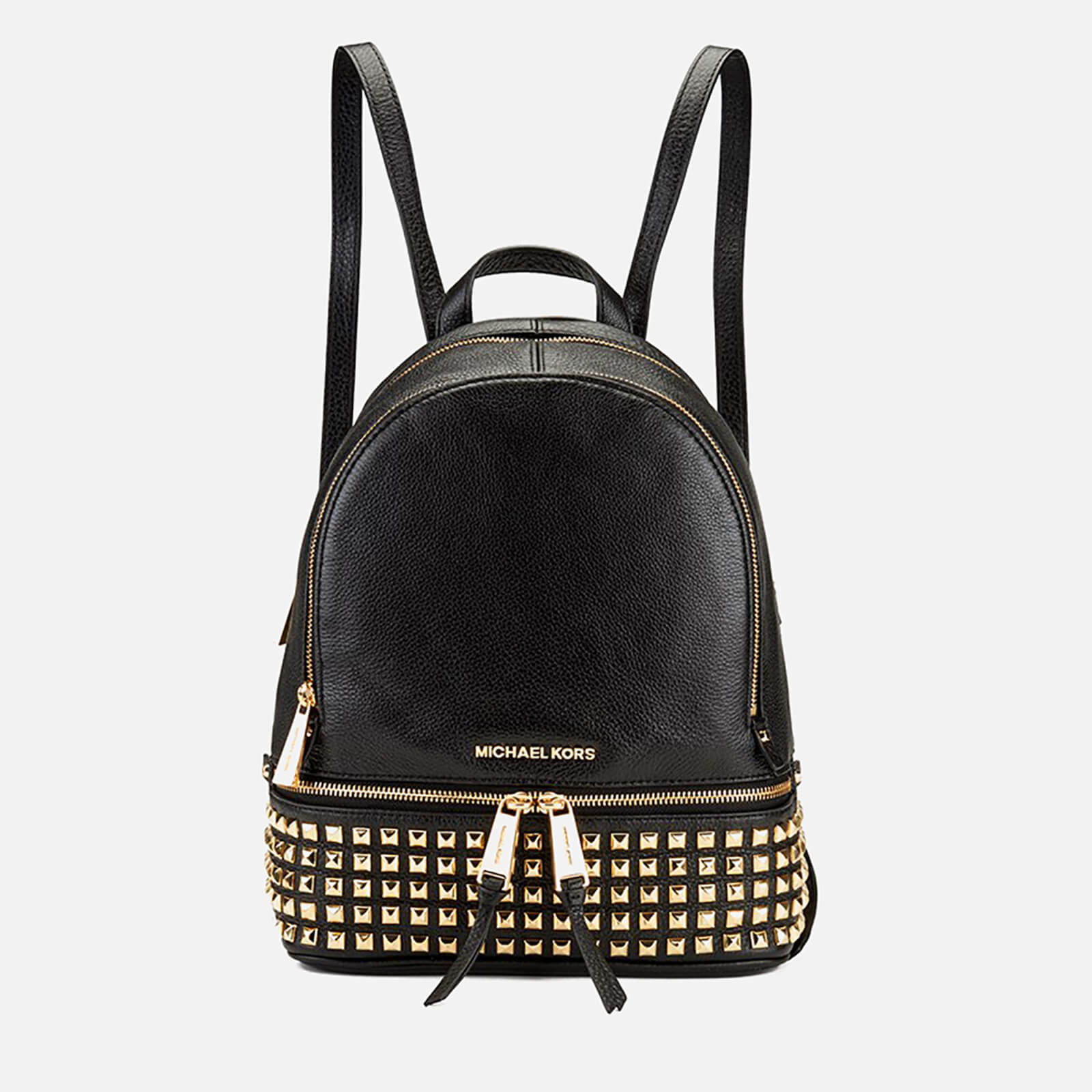 black women's backpack gold zip