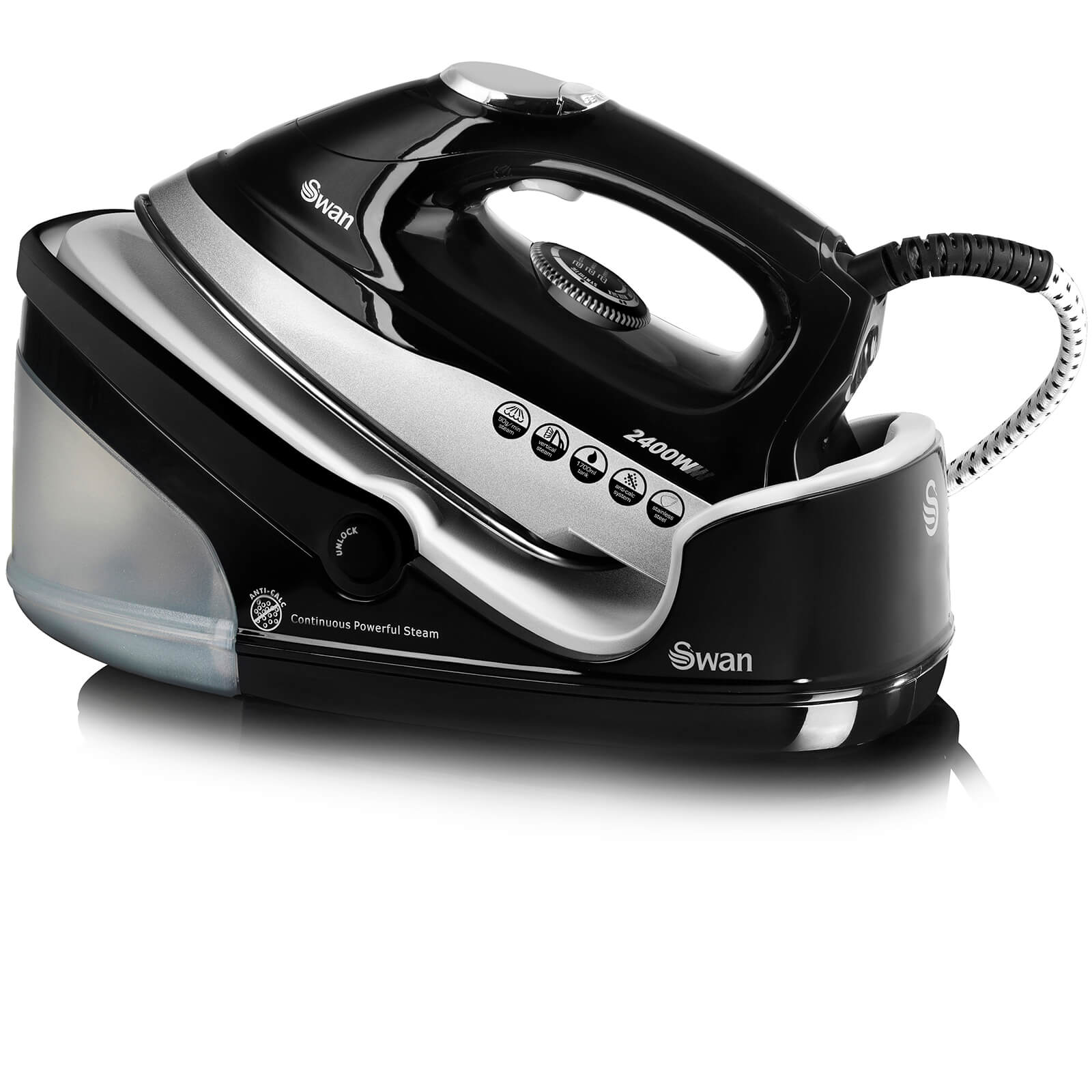 Swan SI9021BMN Automatic Steam Generator Iron Black Homeware Zavvi