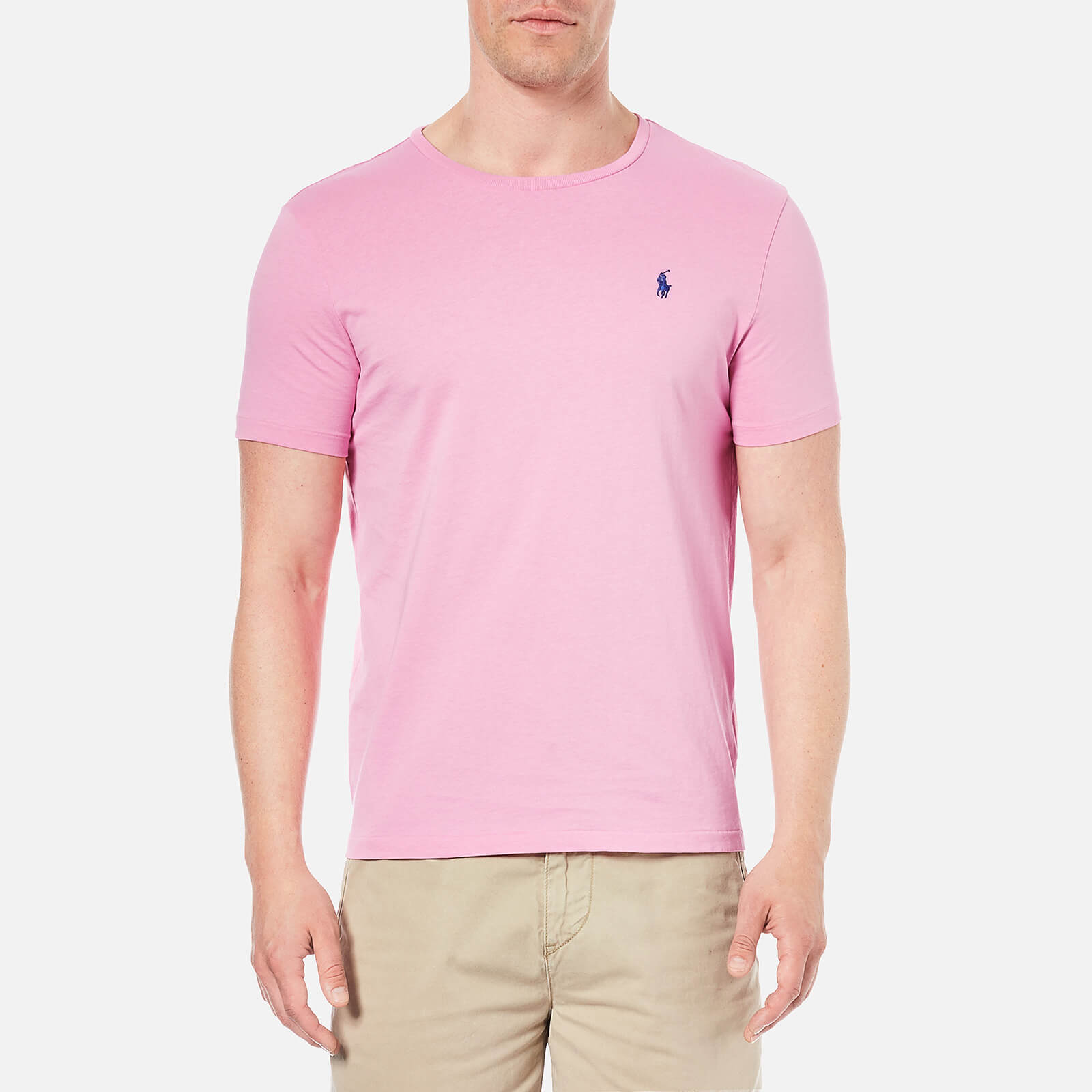 Neck T Lauren Pink Crew Shirt Caribbean Men's Polo Ralph 08XwnkOP
